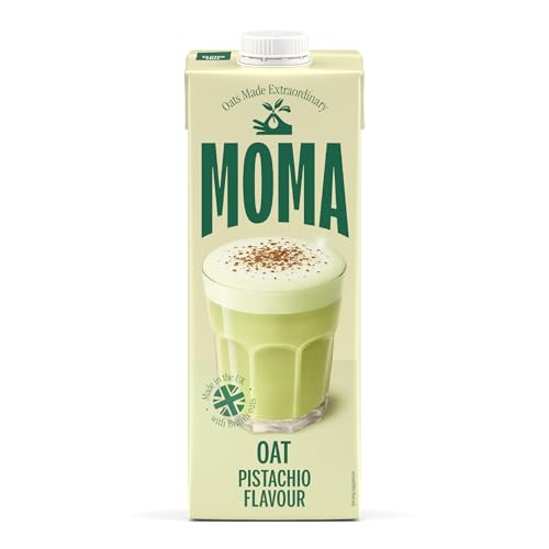 MOMA - Pistachio Flavoured Oat Drink - 1L • 100% Plant Based & Vegan • Perfectly Foamable & Non-Splitting • Nut Free • Enriched with Vitamins • Indulgent & Creamy