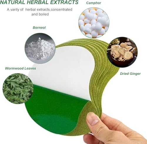 SQINELLI Pain Relief Patches Pack of 12 Wormwood leaves Dried Ginger Camphor Borneol Natural Herbal Patches, Sticker 12-Hour Relief of Joint Pains Patch for Knee, Back, Neck, Shoulder Pain (12)