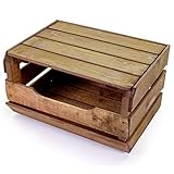 obstkisten kaufen landi mit abnehmbarem Dec kel Holzfee Obst Gemüse Kiste Holz stapelbar/Kartoffelkiste/Universal Allzweck Stapelkiste/Holzkiste mit Deckel (Imprägniert)