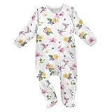Emelivor Flowers White Hummingbirds Baby One-Piece Newborn Pajamas Cotton Sleepwear Outfits for Girls Boys Kids