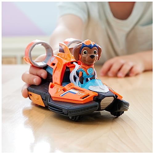 Paw Patrol - Pat Patrouille - Véhicule + Figurine Zuma du Film - Voiture Figurine À Collectionner - Sons Lumières - Pat Patrouille Jouet - Voiture pour Enfant 3 Ans et +