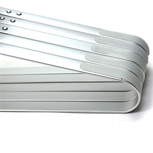 Koobay 6Pack 16.5" Silver King Size Aluminum Laundry Hangers Clothes Storage Coat Suit Hangers With Anti-Slip Strips #TOP6