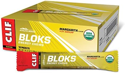 CLIF BLOKS - Energy Chews - Margarita- 3X Sodium for added Electrolytes- Non-GMO- Plant Based Food- Fast Fuel for Cycling and Running-Workout Snack - (Assortment May Vary), 2.12 Ounce (Pack of 18)