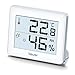 Beurer HM 16 Thermo-Hygrometer, Raumklimakontrolle mittels Temperaturanzeige und Luftfeuchtigkeit, Smiley-Anzeige