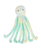 Dehner Lieblinge Jouet en Peluche pour bébé Pieuvre pour Chiot/Chien Adulte, avec couineur/Papier bruissant, env. 15 x 9 cm, Polyester, Bleu/Turquoise/Vert