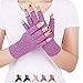 Arthritis Compression Gloves Relieve Pain from Rheumatoid, RSI,Carpal Tunnel, Hand Gloves Fingerless for Computer Typing and Dailywork, Support for Hands and Joints (Purple, Medium)
