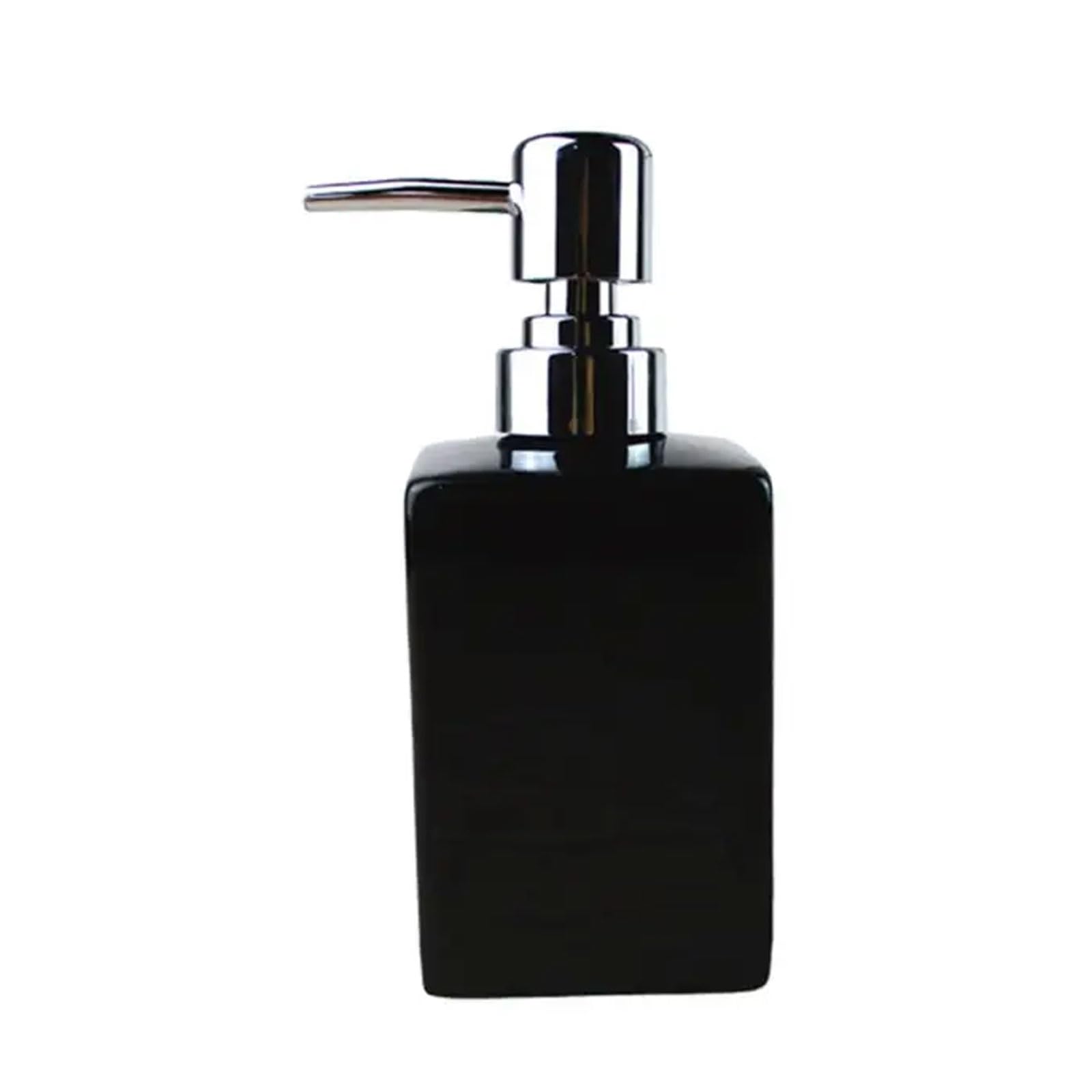 10.8oz Ceramic Soap Dispenser Lightweight Removable Design, Manual Countertop Lotion Bottle for Bathroom Kitchen Laundry(Nero)