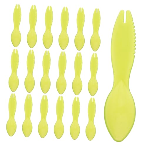 KICHOUSE 20pièces Kit Cuillères à Kiwi Multi-usage Coupeur Éplucheur De Fruits Avec Fourchette Outil Réutilisable Pour Éplucher Diviser Et Creuser Les Kiwis Accessoire Pratique De Cuisine
