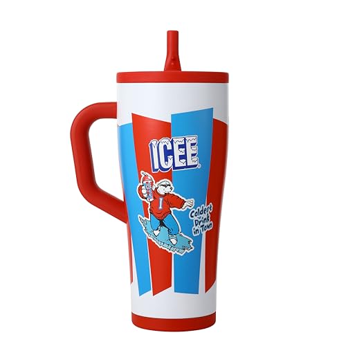 Image of Ice Shaker 32 oz Tumbler with Handle and Straw | 32oz ICEE | Cold for 30+ Hours | 2-in-1 Tumbler Shaker Bottle | Odor-Free 32 ounce Bottle for Water, Protein Shakes, Smoothies, Cocktails