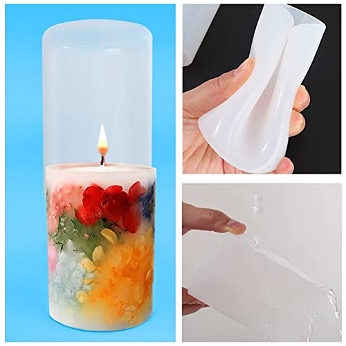 3 Size Candle Silicone Molds For Candle Making, Cylinder Epoxy Casting Molds For Aromatherapy Candles, Wax, Soaps, Diy Crafts Making (3) (Le-50) #TOP4
