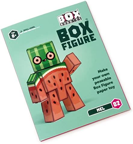 Box Buddies Box Figure 02 Mel - Make Your Own Poseable Melon Paper Toy - Paper Craft for Kids, Stocking Fillers, Pocket Money Toys