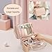 OCHEAL Makeup Bag, Double Layer Cosmetic Bag, Large Capacity New Look Clear Cosmetic Case for Women Travel Beauty Essentials, Multiple Compartments Makeup Case Organizer Zipper Pouch -Rose Glod