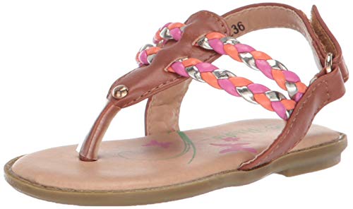 Josmo Baby-Girl's Lucy Flat Sandal, Brown, 6 Toddler