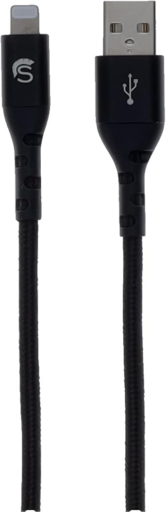 Scipio 4ft Kevlar Lightning to USB-A Braided Cable STLIGHTA4 - Lightning to Type A Charging Cord Black