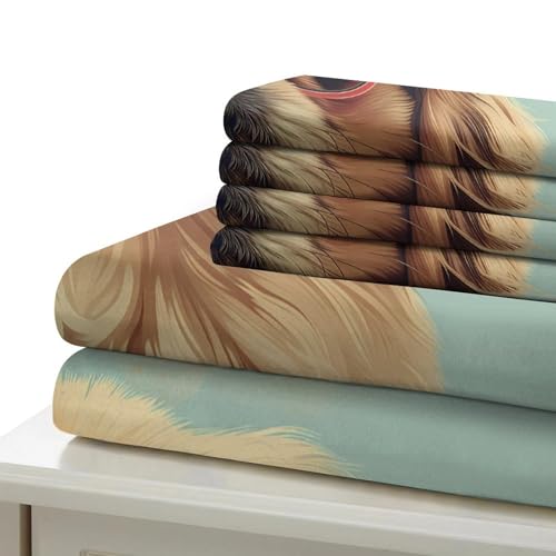 Housse de couette chien imprimé 3D grand lit King taie oreiller sans plis - 7