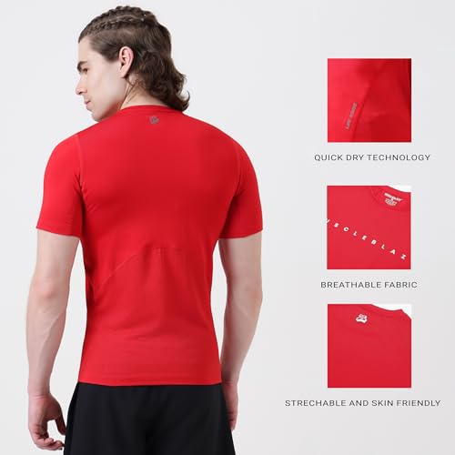 Image of MuscleBlaze Half Sleeve Air Tech Compression MuscleTee for Men
