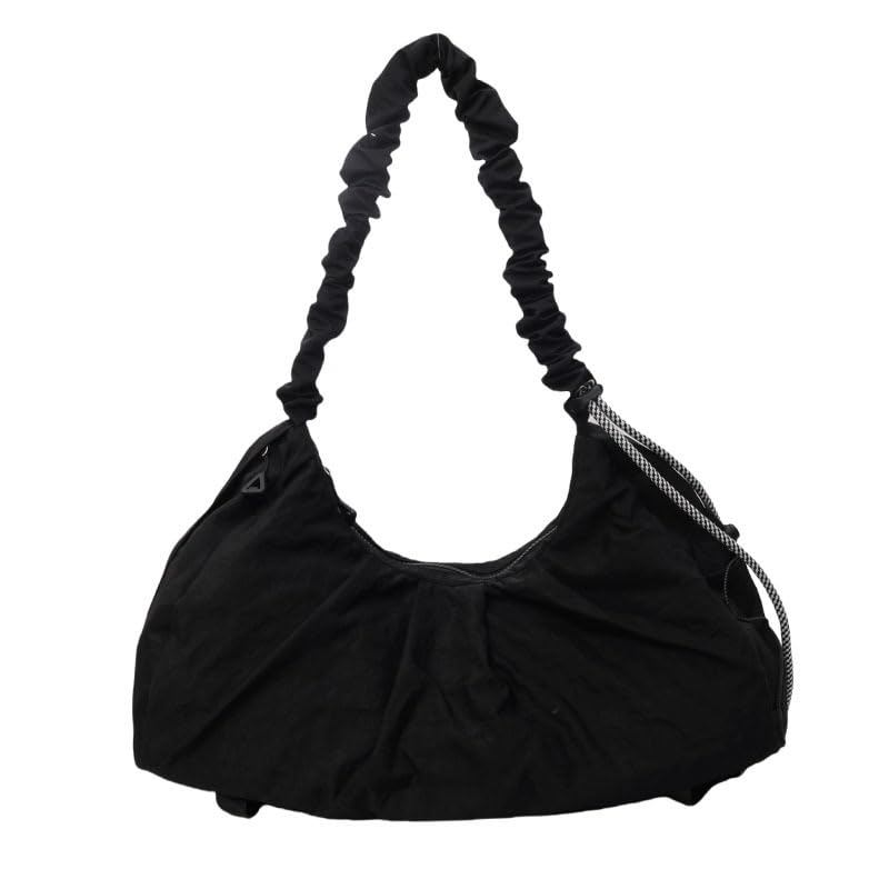 Image of Women's Large Nylon Crescent Bag with Yoga Mat Carrier Half Moon Pastel Hobo Lightweight Bag