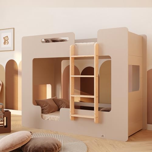 smartwood Letto a Castello 70x160 - Letto Castello Bambini Colore Cachemire in Legno con Sponde di...