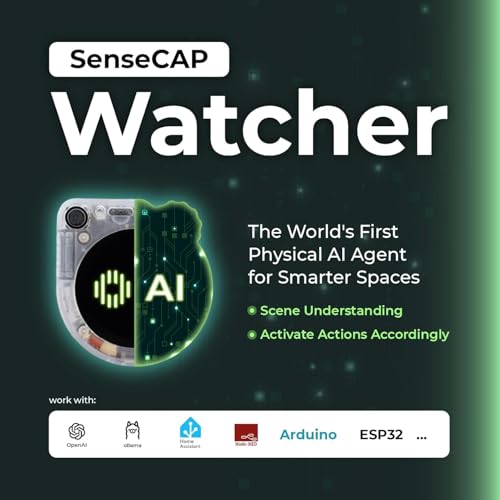 Image of SenseCAP Watcher W1-A AI Agent with Clear Enclosure, ESP32S3 Processor, Microphone, Camera, Speaker, Voice Control