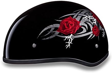 Daytona Helmets Half Skull Cap Motorcycle Helmet – DOT Approved [Rose] [XS]