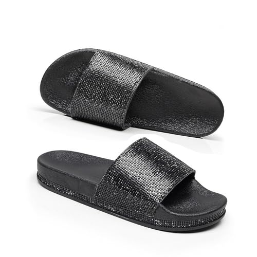 Sandals Slippers Flat Shoes Pvc Material Bright Diamond Shoes Casual Convenient Shiny and Beautiful