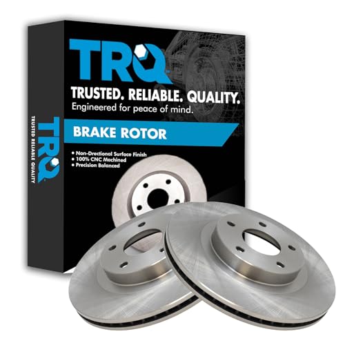 TRQ Front Brake Rotors Set Vented Compatible with 2002-2004 INFINITI I35 2002-2006 Nissan Altima 2002-2003 Maxima