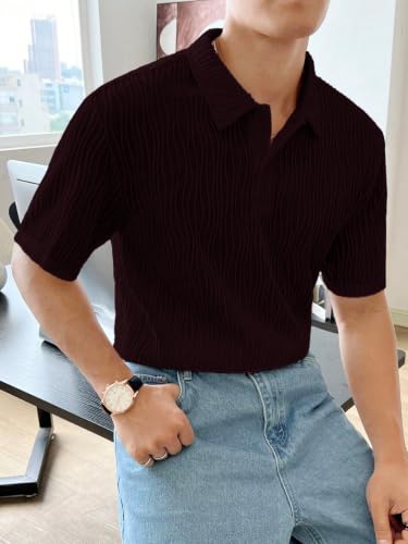 Image of Leriya Fashion Cotton T-Shirt for Men - Soft Breathable Fabric | Regular Fit Half Sleeve Collar Tee for Summer Casual Wear (Available in Plus Size)