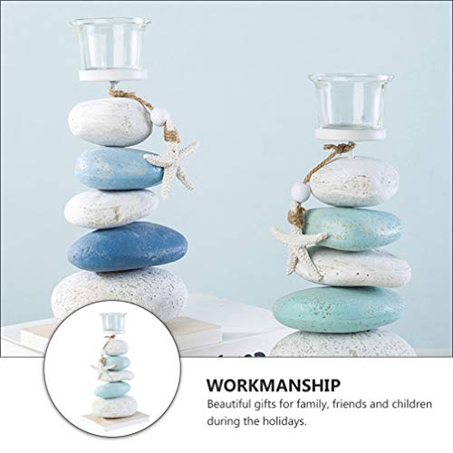 Besportble Candle Holder House Ornaments Tea Light Candle Holders Decorative Votive Candle Holders Mediterranean Desktop Ornament For Gifts Table Centerpieces Decorations Ocean Decor Home Decor #TOP3