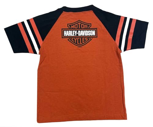Harley-Davidson Big Boys' Knit Sports Raglan Short Sleeve Tee - Vintage Orange2