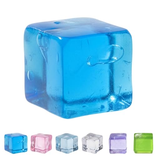 Balle Anti Stress Ice Cube 3 cm, Squishy glaçon, Cube Squishy Fidget sensoriel, Jouet à Presser Retour Lent résistant, Anti anxiété, Cadeau Anti Stress...