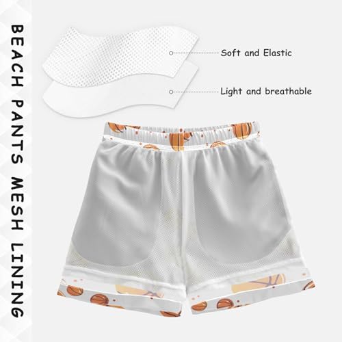 senya Basketball Pattern Boys Swim Trunks Toddler Shorts Swimwear Boardshorts4