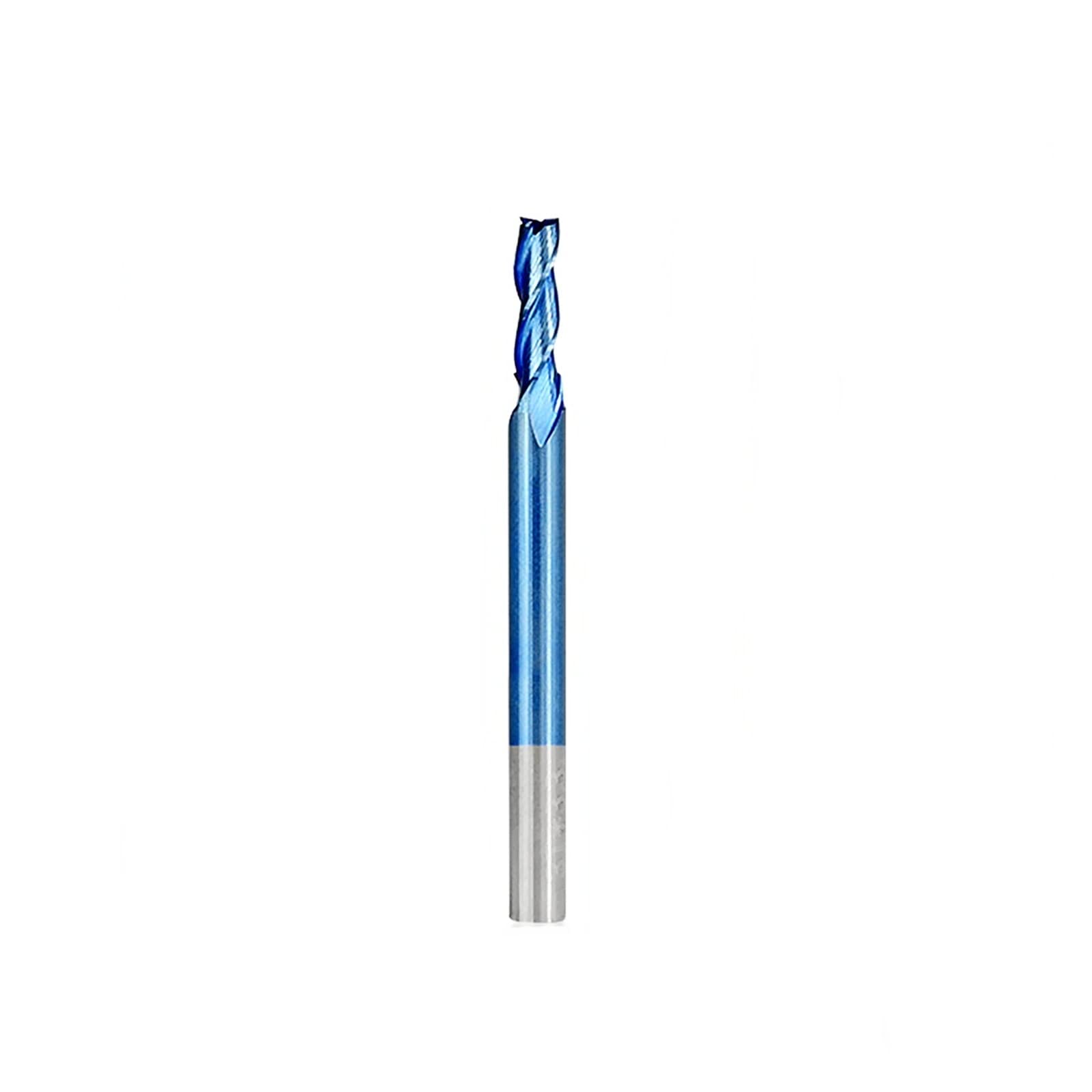 Fresa de Extremo Cuadrado de carburo de 3 Flautas, Fresa de Extremo Plano, vástago de 3,175 mm, Broca de enrutador CNC con Revestimiento Azul Nano, Fresa de Extremo de Corte de Aluminio