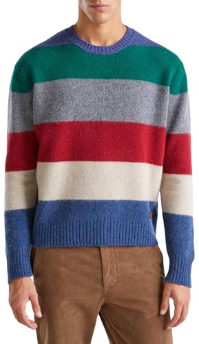 Pull sweater Benetton multicolore en maille pour homme taille S