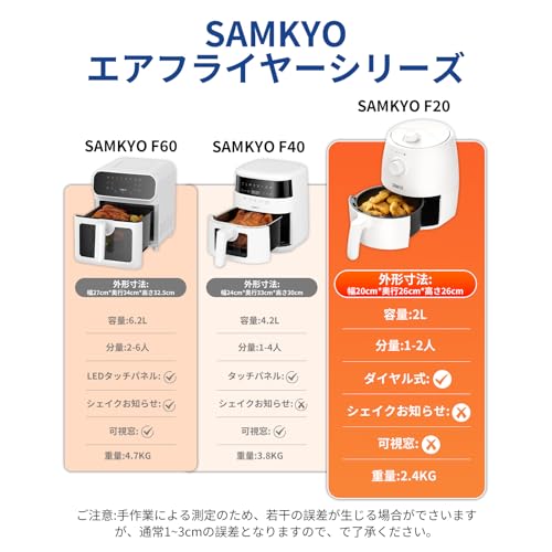 SAMKYO ノンフライヤー エアフライヤー F20 の商品画像 5