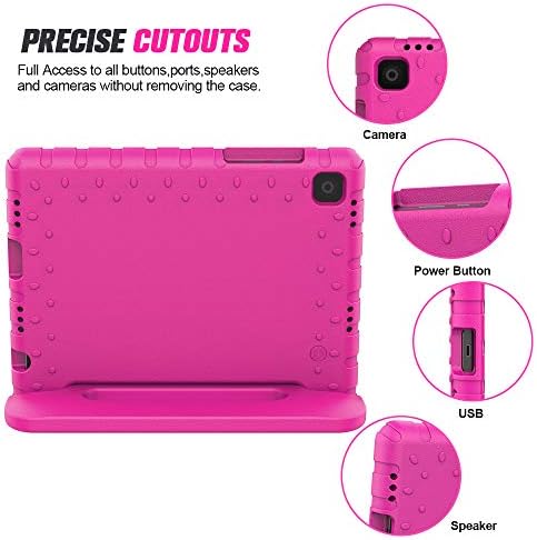 Surom Kids Case for Samsung Galaxy Tab A7 10.4" 2022/2020 (Model SM-T509/T500/T505/T507), Shockproof Lightweight Convertible Handle Stand Protective Kids Case for Tab A7 10.4 Inch 2022/2020, Rose Pink