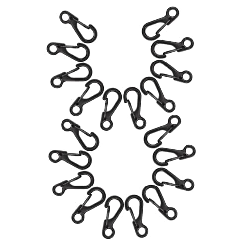 SUPVOX 30 Piezas Carabinador de Gancho de Primavera Ganchos para Colgar anzuelos Clip de carreta Clips de Escalada de montaña Hebilla de mosquetón mosquetones mosquetón de Camping Black