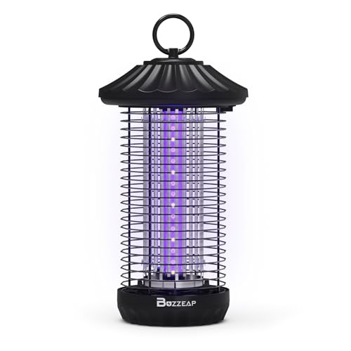 BUZZEAP LED Mosquito Killer Lamp, 3800V Electric Mosquito Zapper with Dual-Wave 365+395nm UV Light, 360° Attract Electric Bug Zapper, Insect Pest Fly Killer Trap, IPXS Waterproof, for Indoor & Outdoor