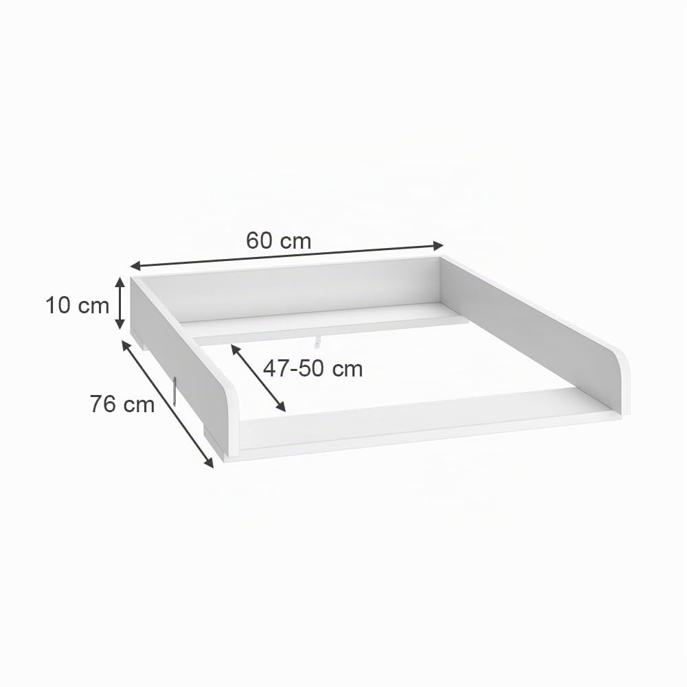 Vicco Plan à Langer Wicko, Blanc, 60x76cm, pour Une Utilisation comme Plan à Langer sur des commodes Standard