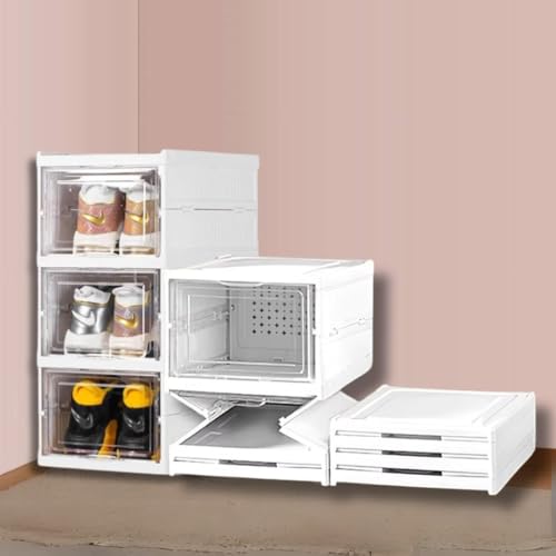 Aliensware 3-Layer Foldable Shoe Organizer Storage Box/Collapsible Shoe Rack/Foldable Closet for Living Room,Study, Bathroom/Storage Organizer for Shoe Boots,Slippers,Sneakers,Books-Aliens(White)