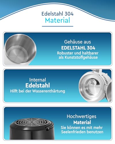 FoundGo Edelstahl Wasserdestilliergerät [750W 1L/H] Automatischer Wasserdestillierer mit Glaskanne für Reines Trinkwasser