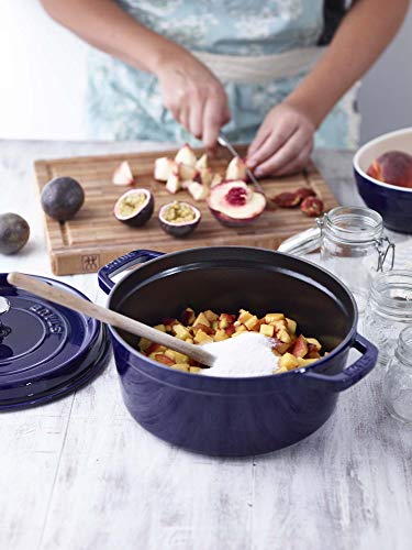 Image of Staub Cast Iron 5.5-qt Round Cocotte - Dark Blue, Made in France