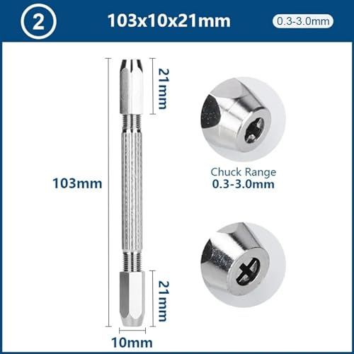 Micro perceuse à main en aluminium de 103mm avec mandrin pour artisanat