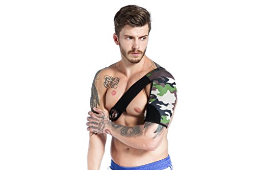F plus R Mens Camouflage Neoprene Adjustable Shoulder Support Braces Protective Gear Fitness Sports Injury Prevention and Recovery Left