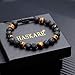 HASKARE Triple Protection Crystal Bracelets for Men, Premium Tiger Eye Bracelet Lava Healing Bracelet Fathers Day Gift, Handmade Cross Stress Relief Beads Bracelets Mens Jewelry Gift for Dad Grandpa