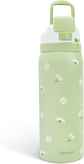 Daisy Insulated Stainless Steel Water Bottle with Straw for Sports and Travel, 32oz Gifts for Women Girls Friends Teens Birthday Christmas (Green)