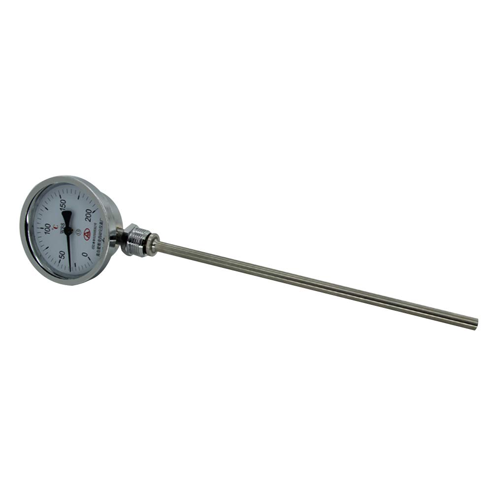 Othmro 1Pcs Stainless Steel Soil Thermometer, Easy to Read 3.94" Dia Display with 300mm Stem, 0 - 300±1.5% ℃ Range Soil Temperature Thermometer for Ground, Compost, Garden Soil