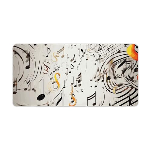 Mouse Pad grande con estampado notas musicales y base antideslizante miniatura 1