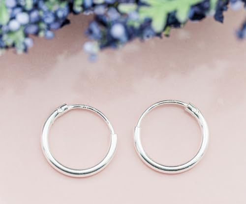 Image of Cherished Moments Hoop Earrings, .925 Sterling Silver or 14k Gold-Plated
