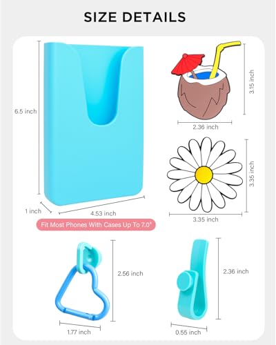 Image of Silicone Phone Holder for Bogg Bag, Phone Case Holder Charms Compatible with Bogg Bags,Cell Phones Holder for Bogg Bag,Charms Key Holder Insert Carabiner Keychain for Bogg Bags Accessories(Blue)