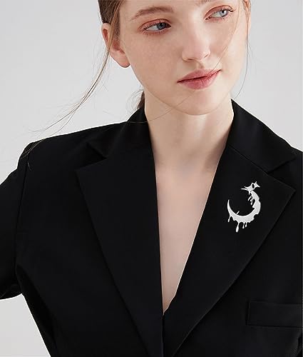 Image of Lava Moon Star Brooches Pins Delicate Minimalist Stars Teardrop Brooch Classic for Women Men Girls Dainty Elegant Lapel Pins Dress Suit Ceremony Clothes Accessories Jewelry Valentine's Day Christmas Birthday Gifts